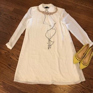 Armani Exchange White Mid Dress